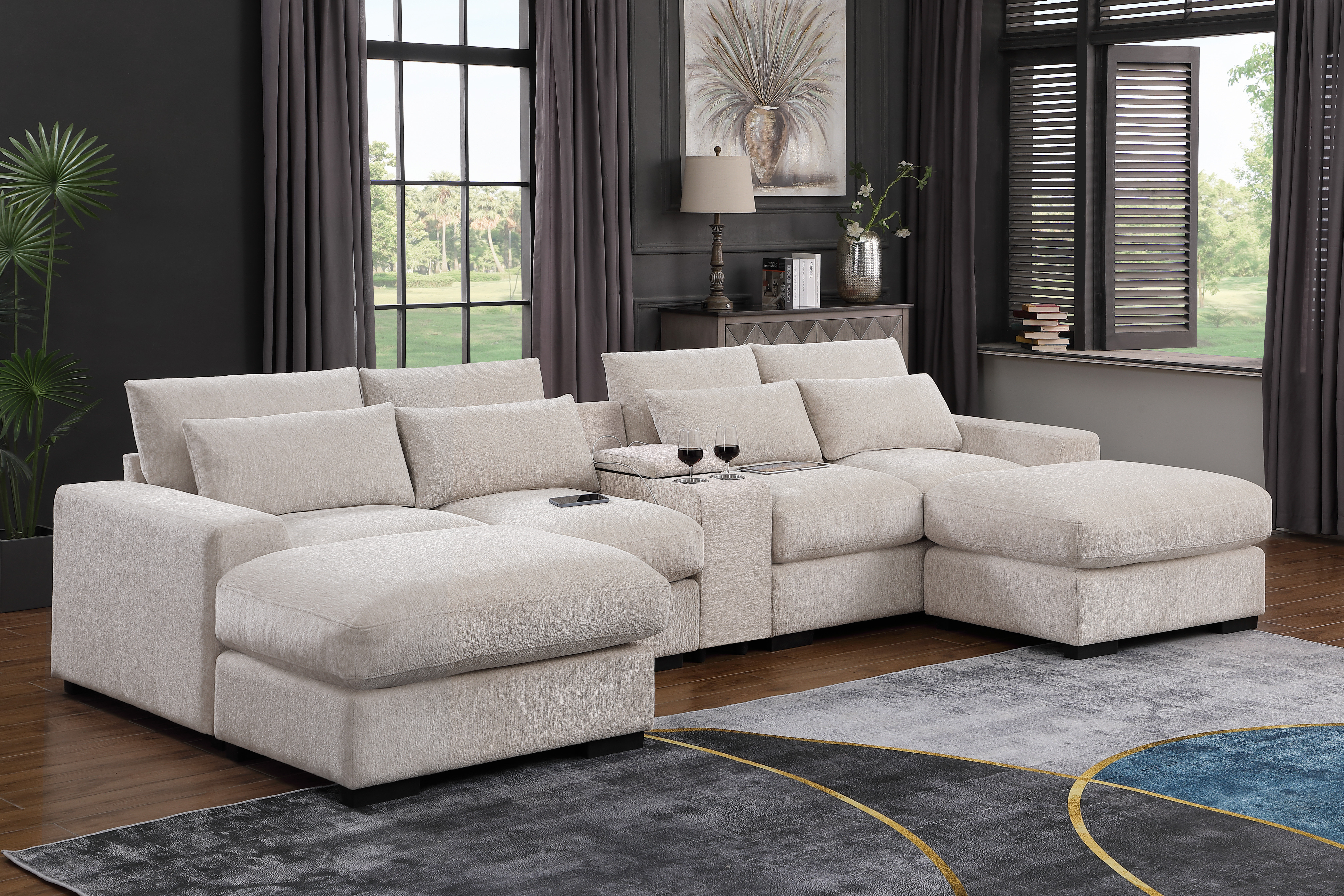 Nyeisha Piece Upholstered Sofa & Chaise