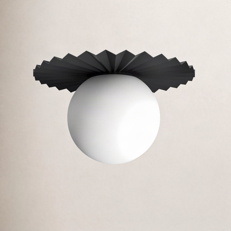Plafonnier encastré 1 lumière Laki, Noir mat, H 8,63 po x l 13,88 po x P 13,88 po