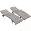 Ensemble de 2 chaises longues en osier de patio avec roulettes et table d'appoint-390497459