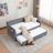 Twin Upholstered Daybed Frame with Trundle-1770055162