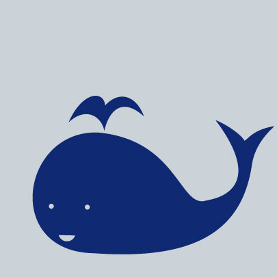 Décalcomanie murale baleine, Bleu marine