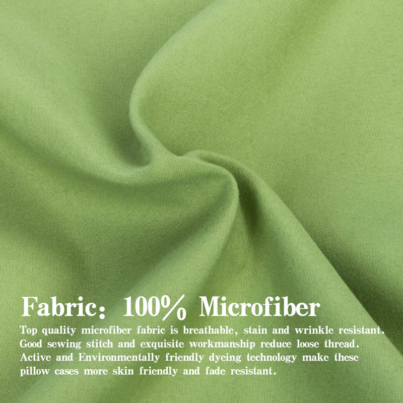 Microfiber Flatweave Flat Sheet, Sage Green, Queen Flat Sheet