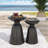 Serenita Outdoor Iron Side Tables With Flared Design,Set of 2-897912844