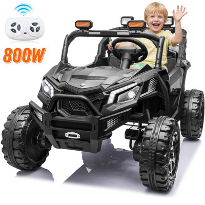 24V Kids Ride-On Car 800W 4WD, 2-Seater with Remote Control, Music Panel, Rear Storage, 2.5–4 MPH
