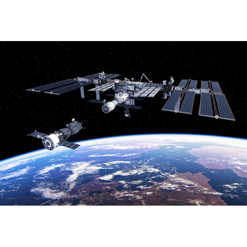 International Space Station by 3DSculptor - Wrapped Canvas Print, 61cm H x 91cm W x 3.8cm D