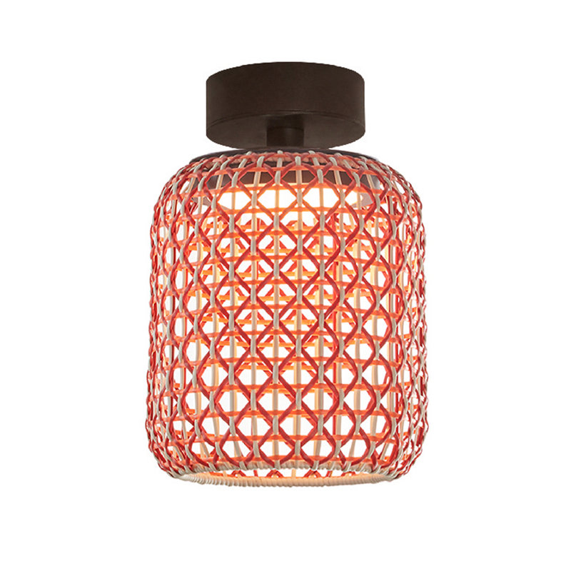 Nans LED Outdoor Semi Flush Mount, Red