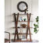 D26,5 "Miroir d'appoint rond et en bois avec texture tissée