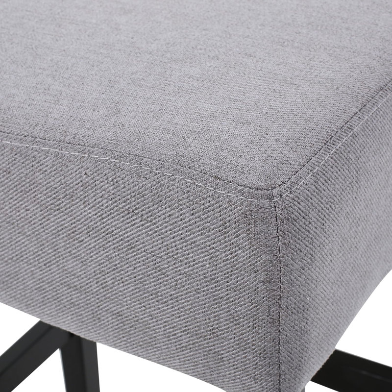 Tabouret de comptoir 2 kd sans dossier, gris. Coussin de siège en tissu doux, fabrication en bois. Améliore la maison. P 15,2 po x l 18,19 po x H 27,01 po, pieds robustes.