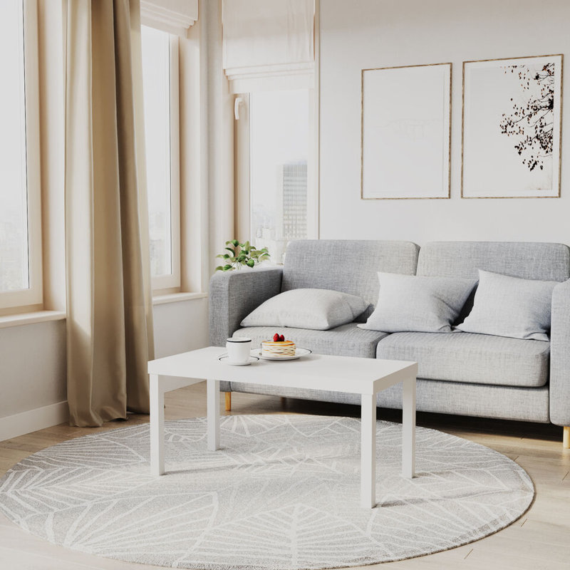 Rosmely Solid Wood Four Leg Coffee Table, White