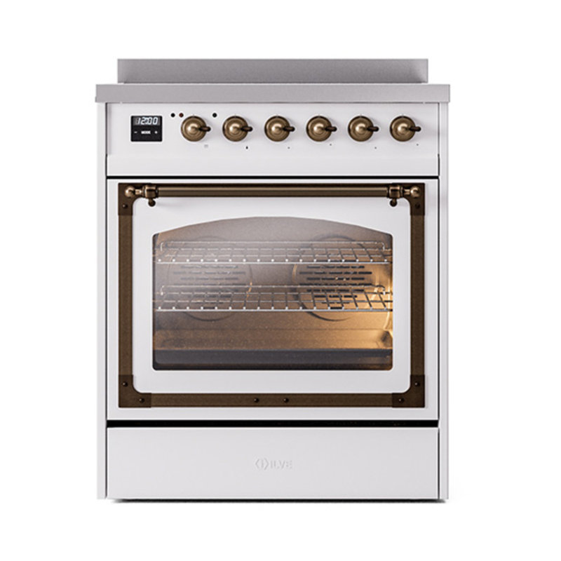 ILVE Nostalgie II Noblesse 30 in Induction Range, White/Bronze