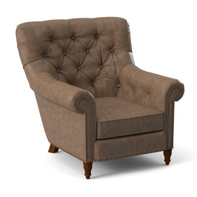 Fauteuil en cuir capitonné de 35,5 po de large Kirby