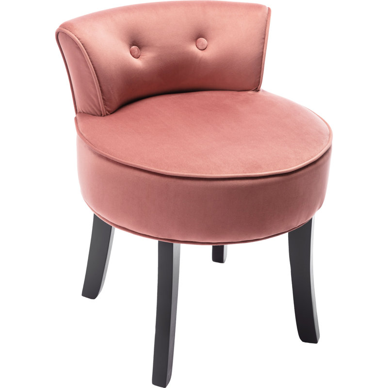 Sera Solid Wood Accent Stool, Pink