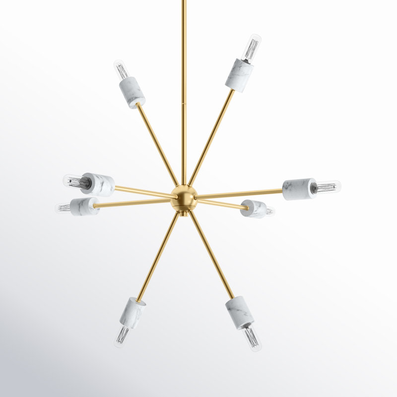 Buryl 8 - Light Steel Dimmable Sputnik Bulb Chandelier