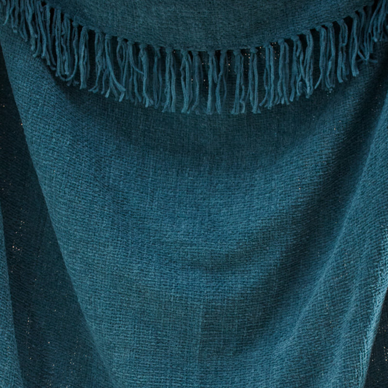 Chenille Throw Throw Blanket, Teal