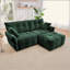 Canapé moderne à 2 places en tissu chenille avec repose-pieds - Design minimaliste avec tissu texturé - Idéal pour le salon, un appartement ou un dortoir-768184188