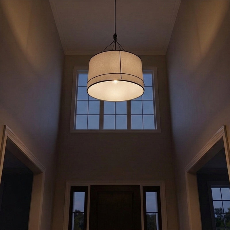 Lustre cylindrique à hauteur ajustable Aura, Gris