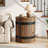 Round Barrel Side Table with Hidden Storage-1603453839