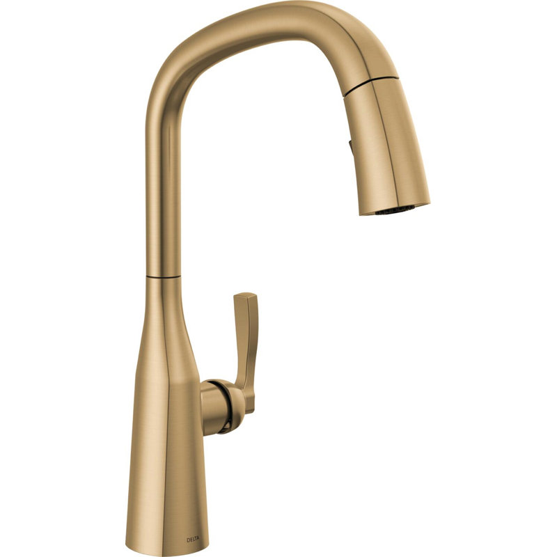 Stryke Pull Down Single Handle Kitchen Faucet, Champagne Bronze