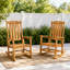 Chaises berçantes en teck PEHD Adirondack, chaises berçantes à dossier haut toutes saisons (ensemble de 8)-132575667-119304158