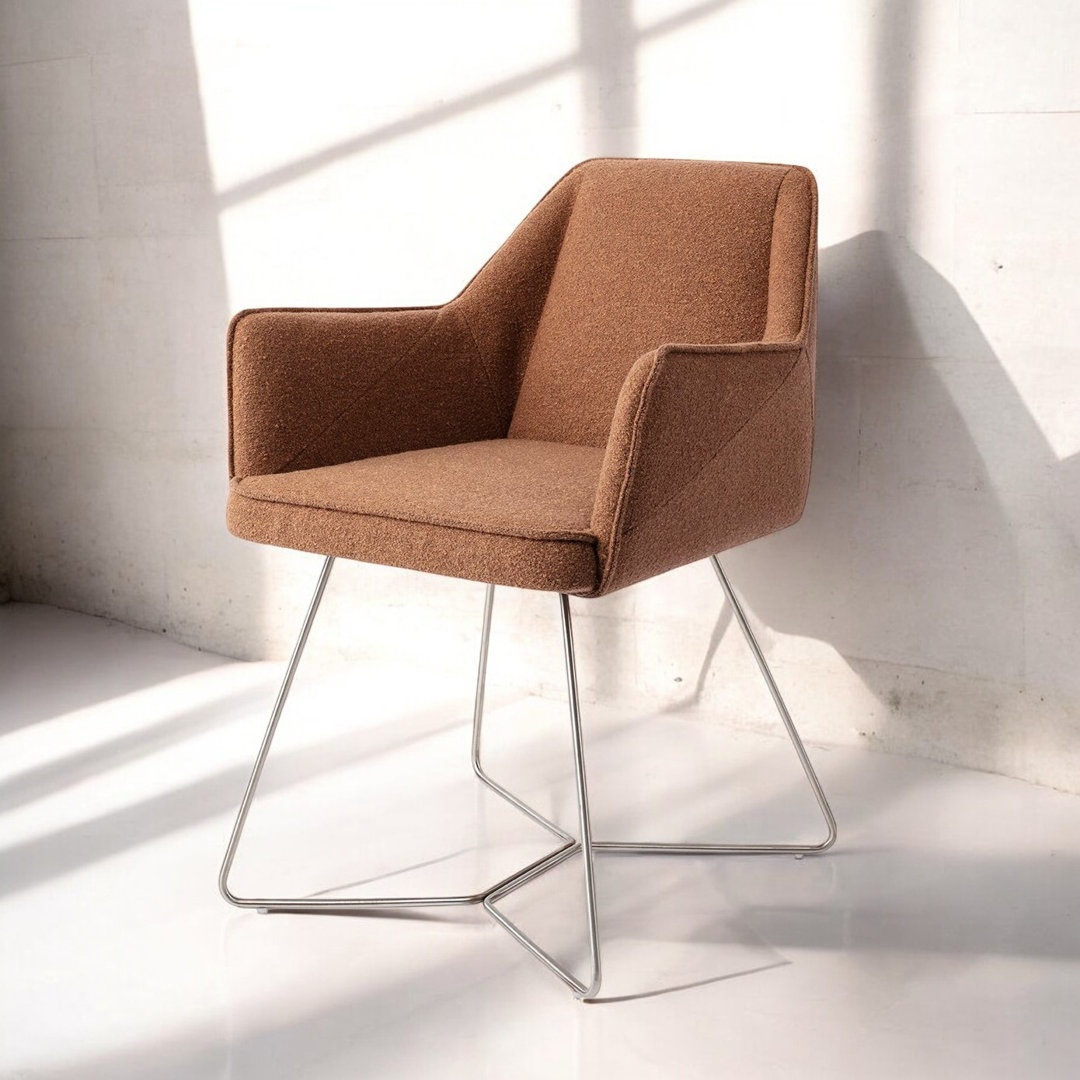 Davyen Polyester Upholstered Metal Armchair