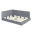 Structure de canapé-lit double rembourré pleine grandeur - Velours beige style Mid-Century moderne pour le salon, velours-118511432