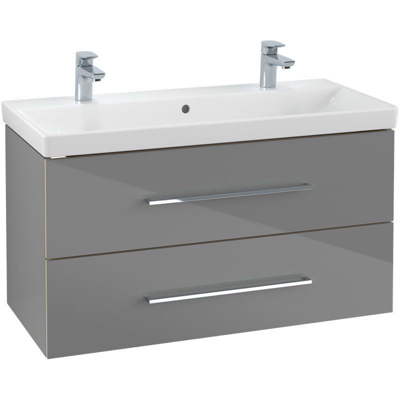 Avento 1000mm Wall-Mounted Vanity Set, Black, 2