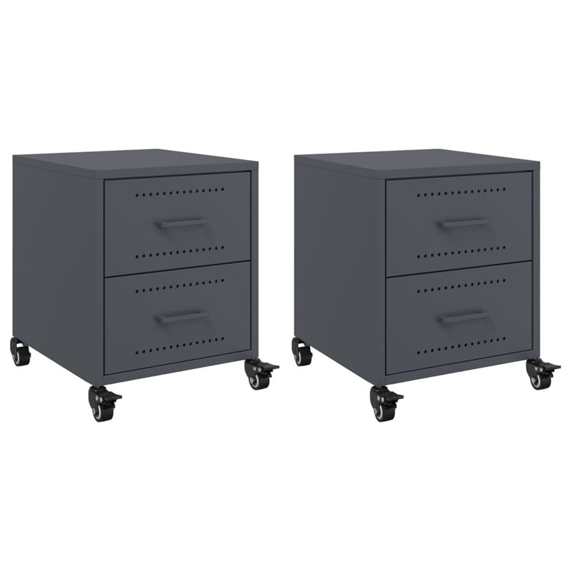 Anadalay 36 cm W Steel Bedside Table, Mustard Yellow
