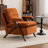 Mid Century Upholstered Arm Accent Chair with Solid Wood Legs-1890899083