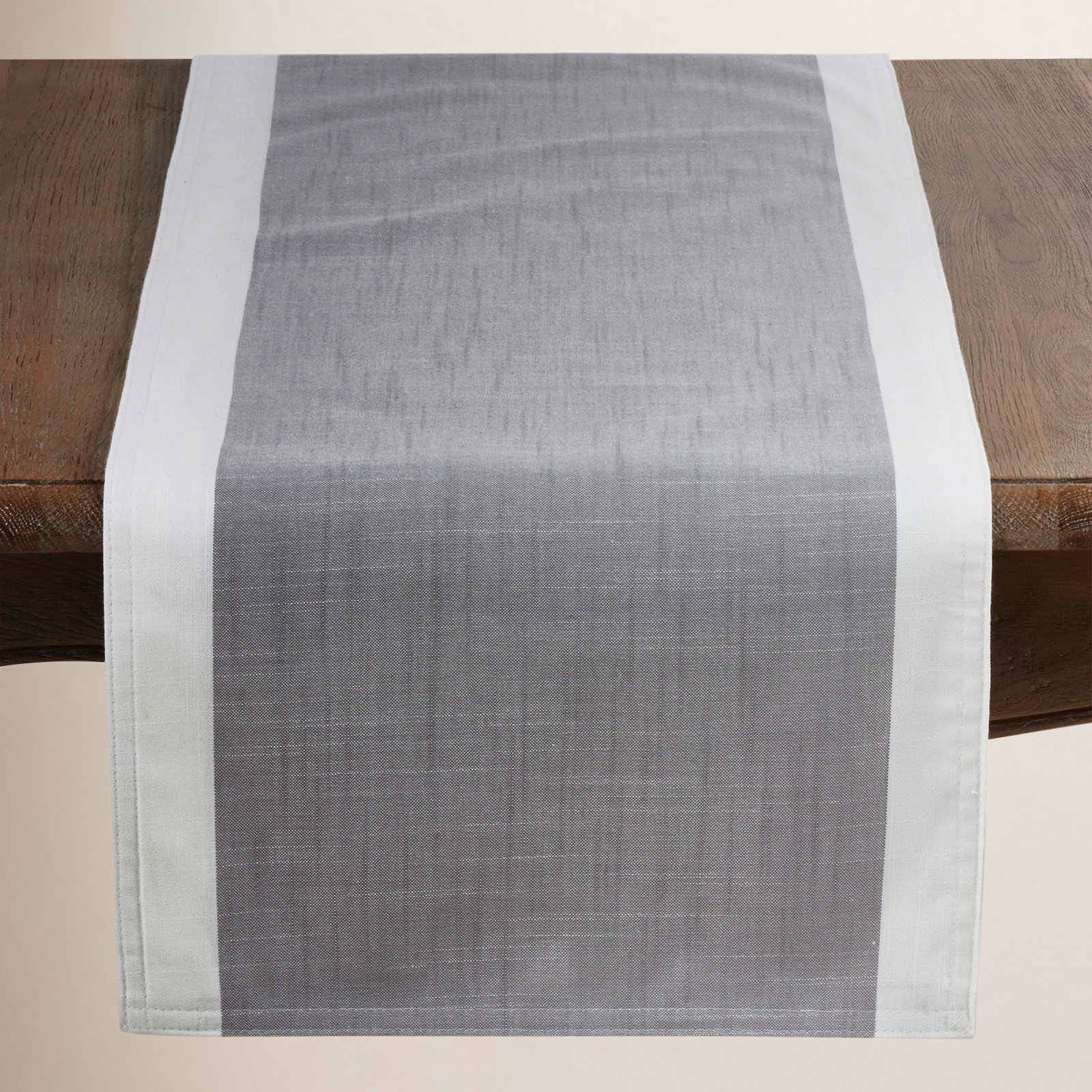 Crisanta No Pattern Table Runnner, Gray, 120" x 16"