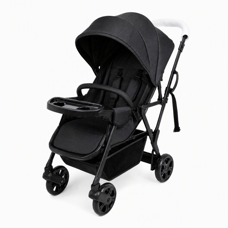 Poussette double avec plateforme pour se tenir debout, poussette tandem convertible pour bébé et tout-petit, inclinaison du siège avant