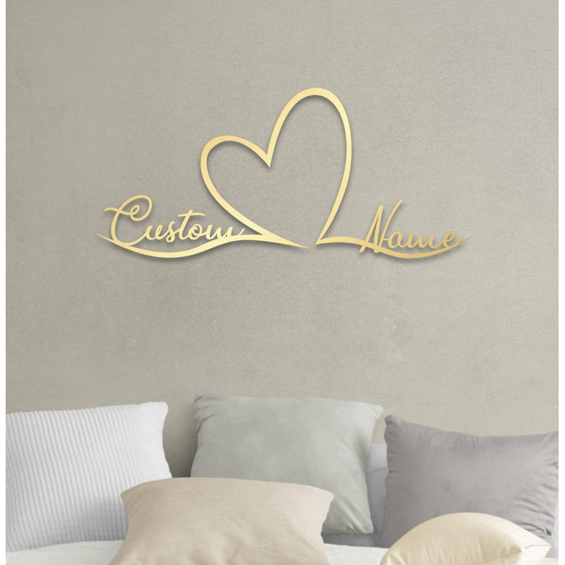 Décoration murale personnalisée en forme de cœur et d'amour pour cadeau de Saint-Valentin, H 4 po x l 10 po x P 0,5 po, Oui