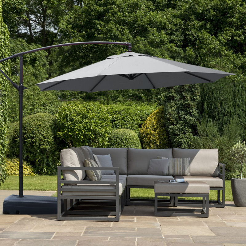 Aalam 300cm Cantilever Parasol, Light Grey