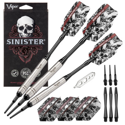 Viper Sinister 95% Tungsten Soft Tip Dart Set Grooved Barrel 18 Grams