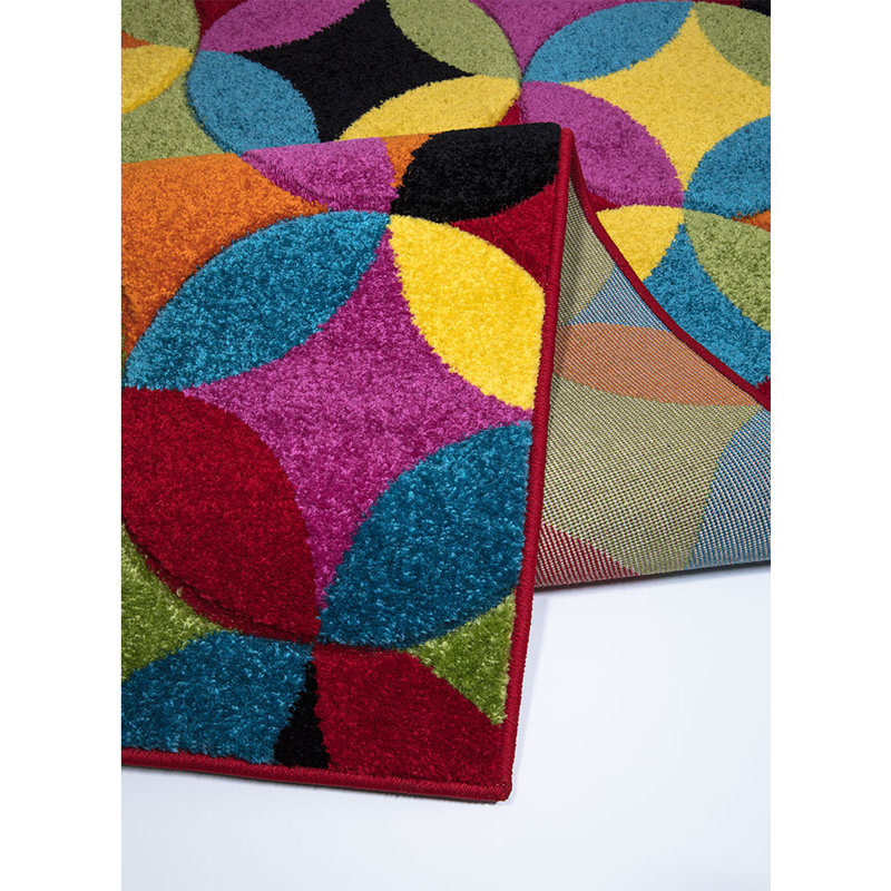 Multi Colour Hand Hooked Area Rug, Rectangle 120 x 170cm