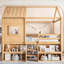 Lit mezzanine double avec conception de maisonnette, tablettes de rangement, escalier, aucun sommier nécessaire, idéal pour les chambres d'enfants et l'imagination (sans matelas)