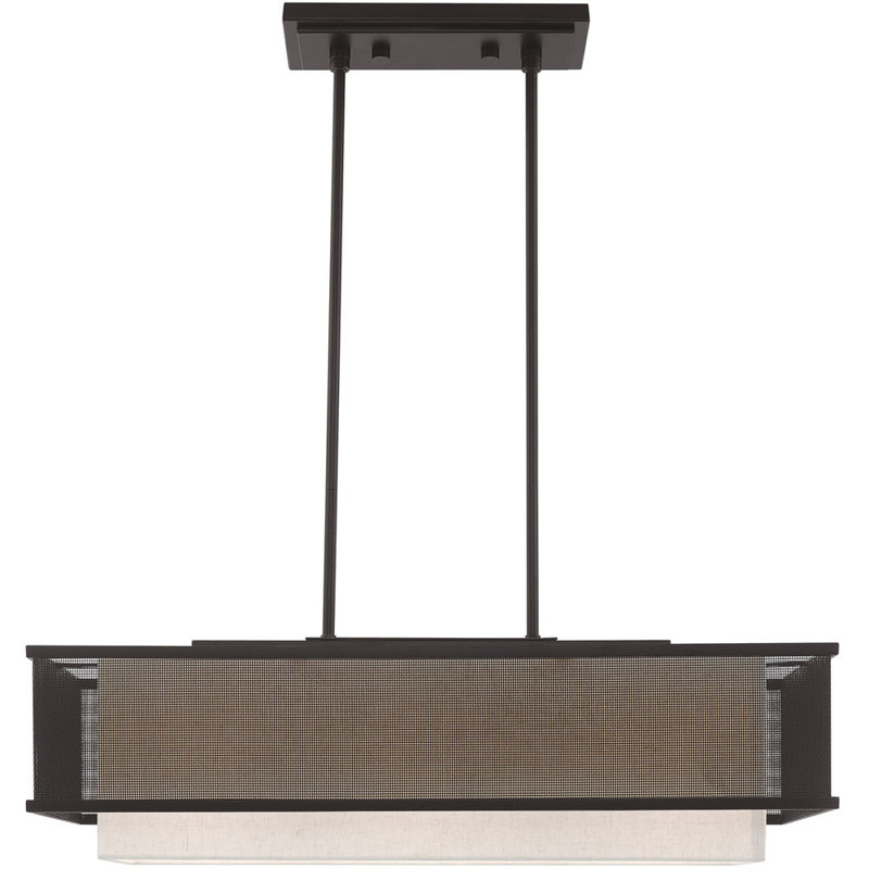 Lustre rectangulaire à 3 lumières Remie