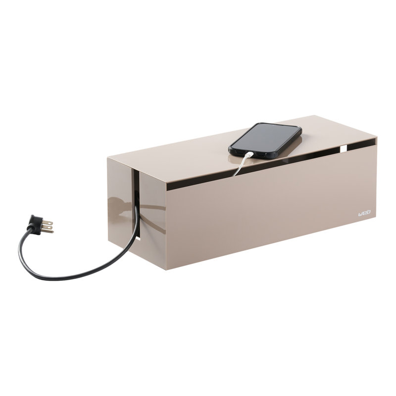 Boîte de gestion des câbles avec couvercle Yamazaki Home, Gris