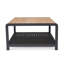 LifestyleGarden Upolu Aluminum and FSC Teak Outdoor Patio Square Coffee Table