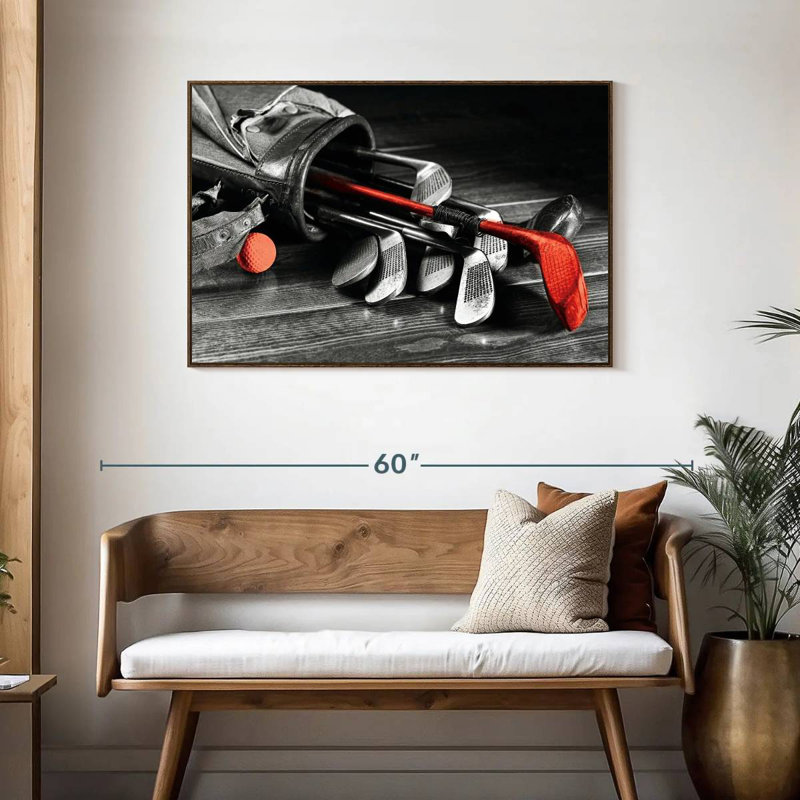 Équipement de golf, Cadre flottant en noyer, 43 po x 29 po