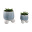 Sagebrook Home Knobby Footed Planters, Blue/White, 2-Pieces