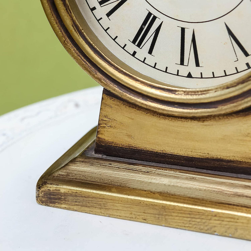 Horloge de cheminée en or Vintage