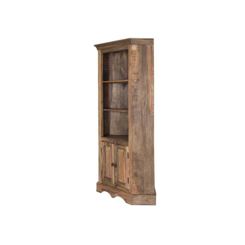 Leeds 183cm H x 85cm W Solid Wood Corner Bookcase