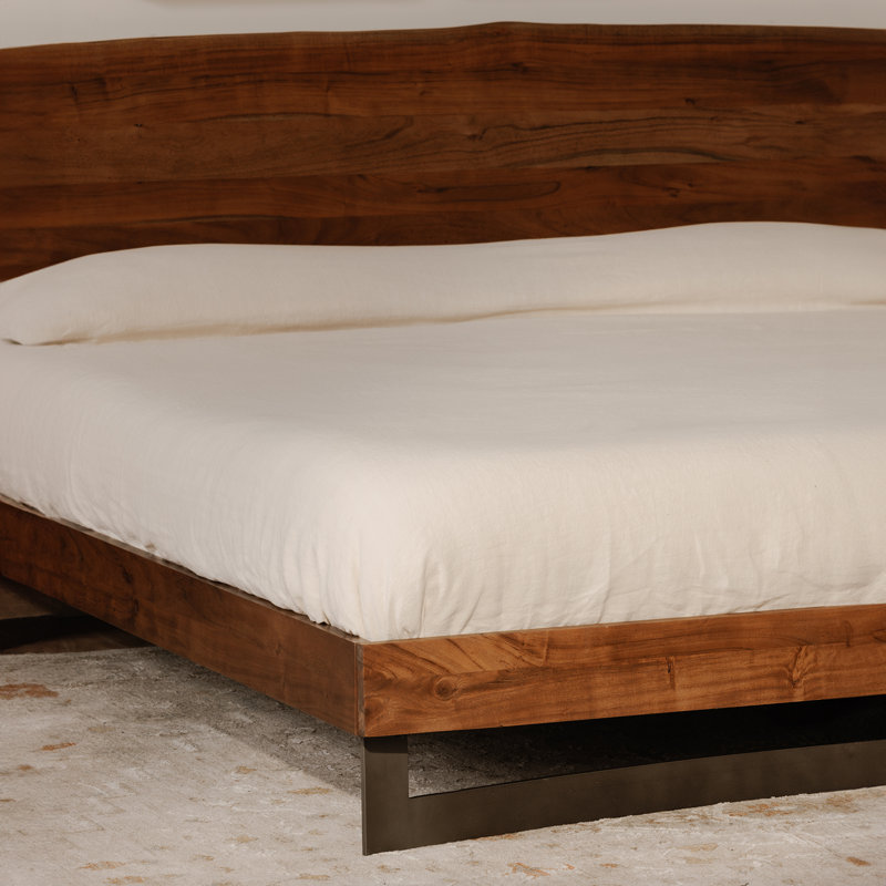 Gelen Solid Wood Low Profile Platform Bed, Queen