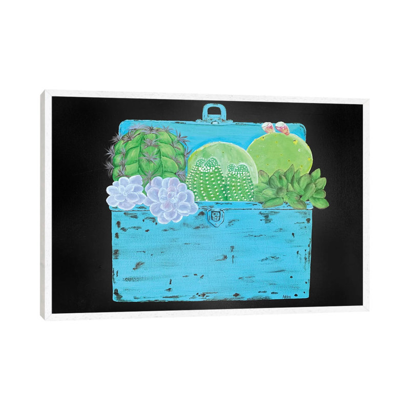 Cactus & Succulent Trunk by Ashley Bradley - Print on Canvas, 66.04 cm H x 45.72 cm W, Classic Brown Wood Framed