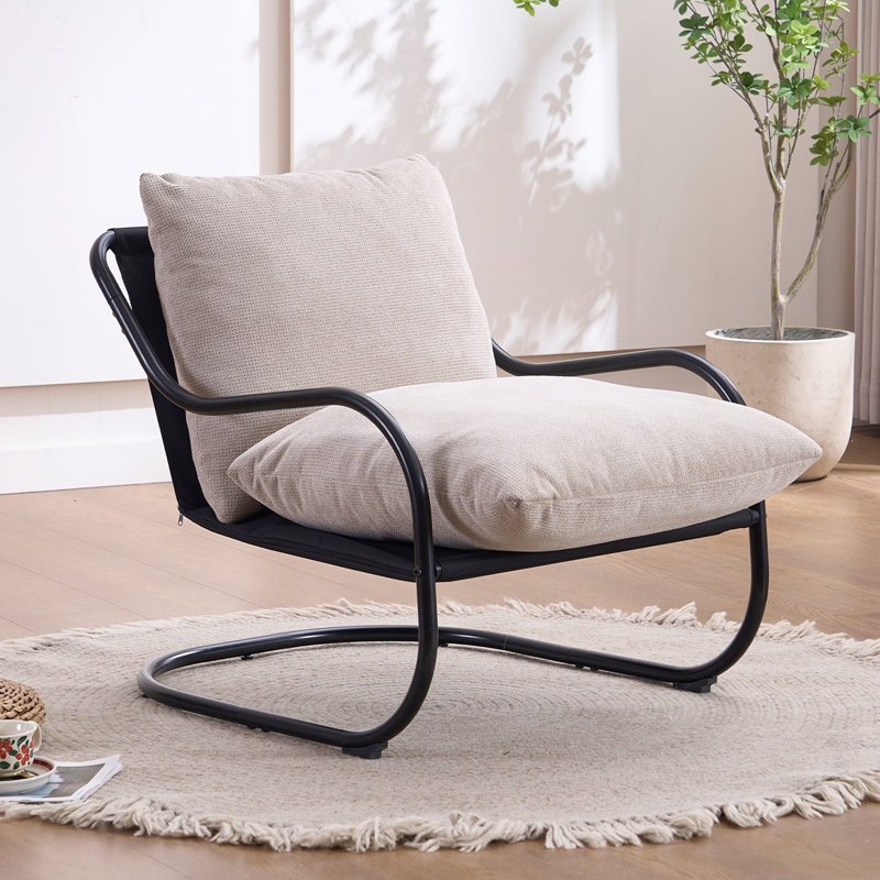 Modern Metal Frame Lounge Chair - Ergonomic Design Perfect for Coffee Shops, Tea Rooms, Hotel Lobbies and Home Living Rooms