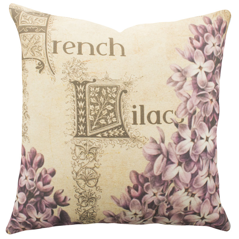 French Floral Cotton Reversible Throw Pillow