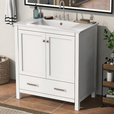 Meuble-lavabo simple Nebo avec plateau en céramique