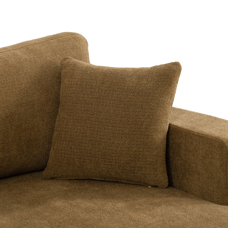 56.3" Wide Extra-Large Sofa Bed, Chenille, Brown