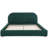 Queen Size Bed Frame, Modern Simple Style, Curved Headboard, Circle , Strong Leg Support, Upholstered With Fabric, Robust Legs, Style --811790505