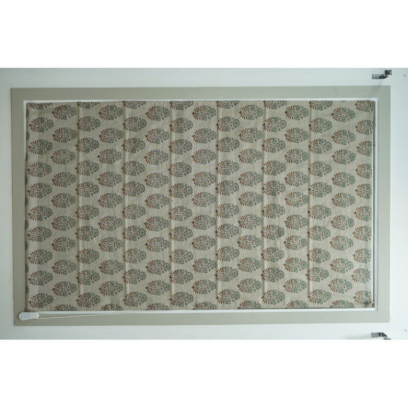 Abat-jours romains faits à la main avec impression de blocs - Artisan Touch, Mayra, gris, L 30 po x L 74 po